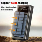 Solar Power Bank Large Capacity Spare Battery Fast Charging Portable Power Banks 20000mAh Auxiliary Batteries Outdoor