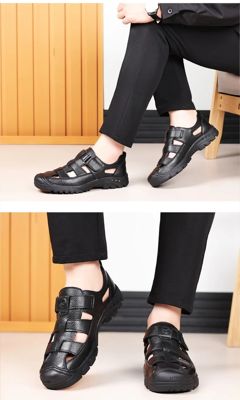 Man’s Sandals breathable comfort summer slippers beach Muller outdoor anti slip shoes youth casual fashion Hollow shoes