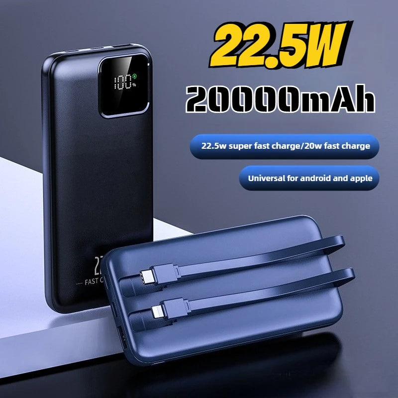 20000mAh Power Bank External Battery 22.5W Fast Charging Portable Charger for IPhone Xiaomi Huawei Poco Powerbank 2025 New