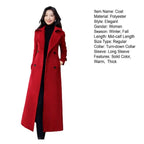 Winter Overcoat Elegant Double-breasted Waist Belt Long Woolen Jacket Fashion Thermal Thick Women Trench Coat Winter Wool Coat