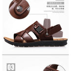 2024 New Men's Sandals Luxury Genuine Leather Men Shoes Casual Non-slip Beach Slippers Comfortable Open Toe Men Sandalias 38-47