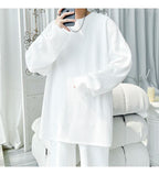 Men's High Street Long Sleeve T-Shirt - Trendy Casual Top Loose Fit Comfortable Wear, Modern Minimalist Style, Everyday Essentia