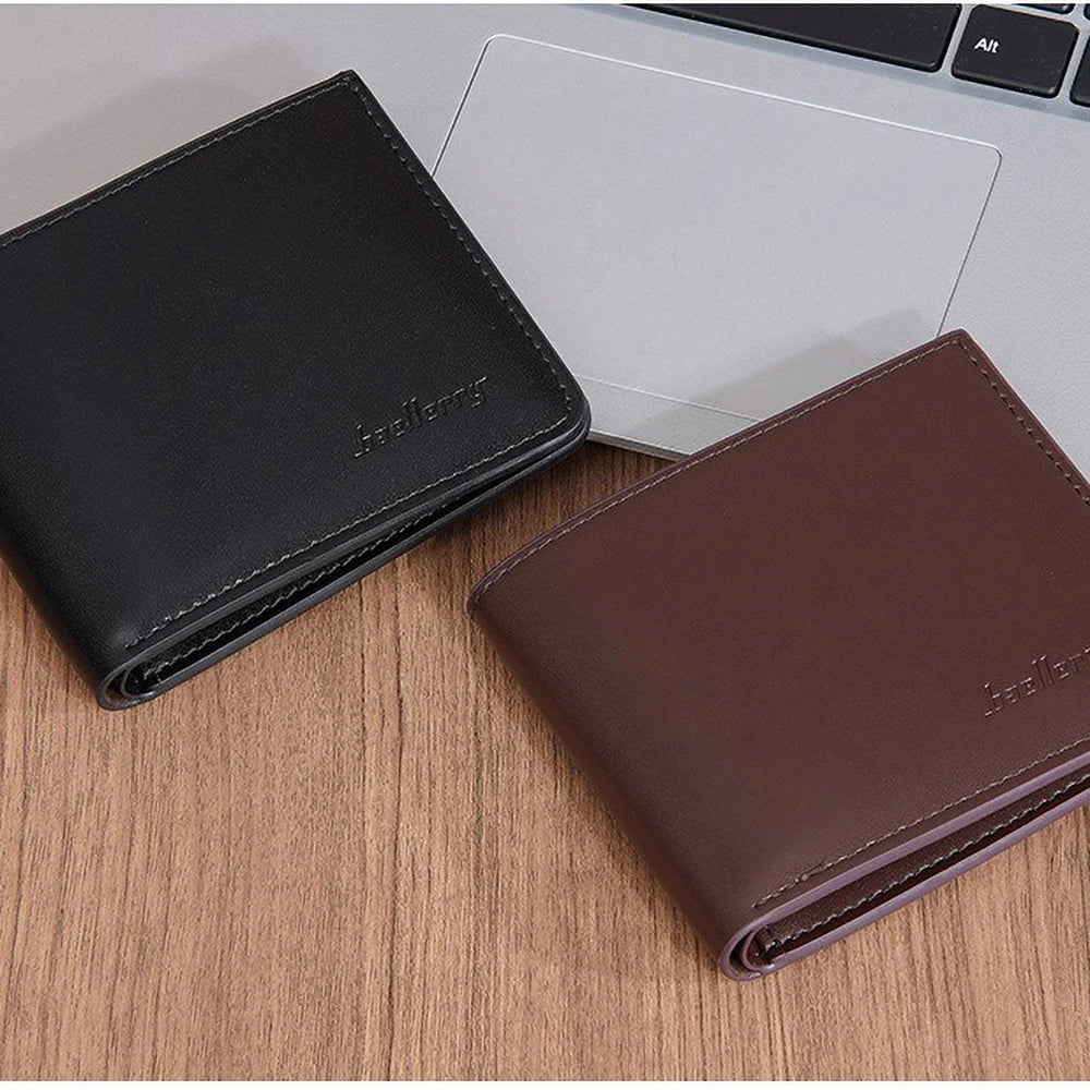 Men's PU Wallet, High - Quality Leather - Like, 6 Magnetic Slots + 1 Banknote Slot, Zipper Coin Pocket, ID Card Window
