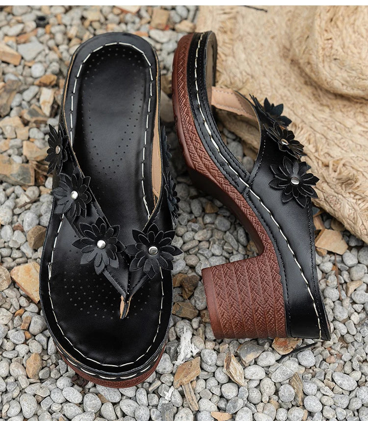 Women's Sandals 2025 Summer Shoes Woman High Heels Sandals New Flip Flops Women Heeled Sandals Summer Footwear Outdoor Slippers