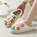 [Women's Flower Slippers] Women's Flower Slippers Winter Home Warm Slippers Home Couple Slippers
