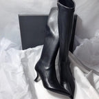 High Heels Women High Boots Suede Pointed Toe Elegant Knee High Shoes Woman Trend Fashion Sexy Pumps Party Chelsea Boots Mujer