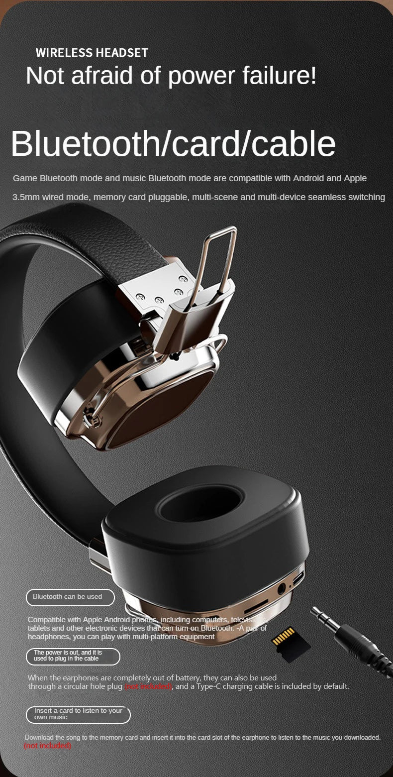 Head-mounted Headphones Wireless Bluetooth Earphones With Mic Headset Noise Cancelling Fone Gamer Stereo Sounds Free Shipping