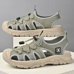 Handmade Sandals Men Breathable Summer Shoes Man Outdoor Men Sandals Antiskid Beach Sandals Hollow Shoes Collision Avoidance