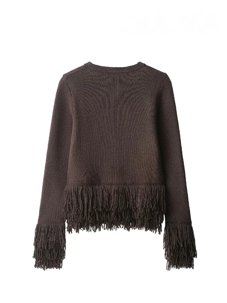 HH Women Bow Lace-Up Sweater Tops White O-Neck Short Sleeve Pockets Single-Breasted Female Fashion Casual Knitted Cardigan