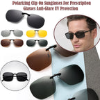 Square Clip On Sunglasses Women Polarized Black Lens UV400 Night Vision Driving Men Goggles Clips Anti Glare Vintage Glasses
