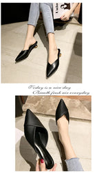 Women's Elegant Mules Woman Casual Slippers 2021 Ladies Low Heels Fashion Female Pointed Toe Shoes Women Candy Colors Footwear