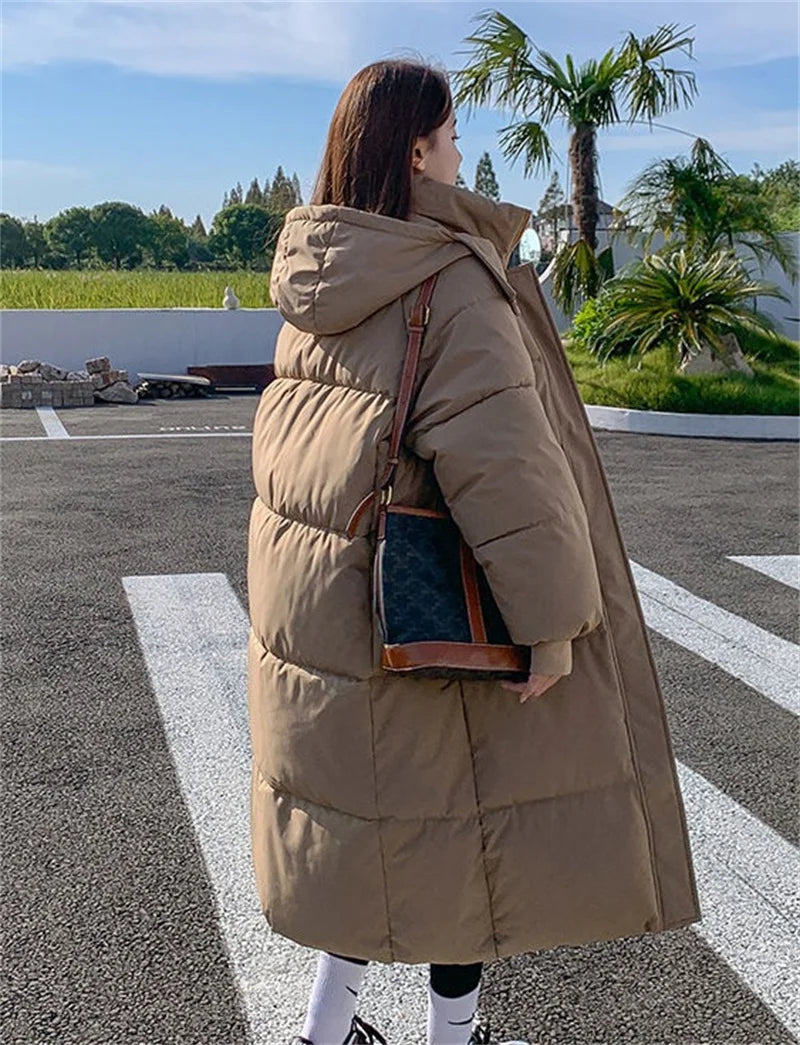 2024 New Winter Autumn Women Jacket White Duck Down Hoodies Puffer Jackets Long Coats Warm Windproof Black White Coats Outwear