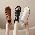 Women's Sandals Summer Elegant Casual Low Heels Flats Gladiator White Fish Toe with Best Selling Woman Shoes