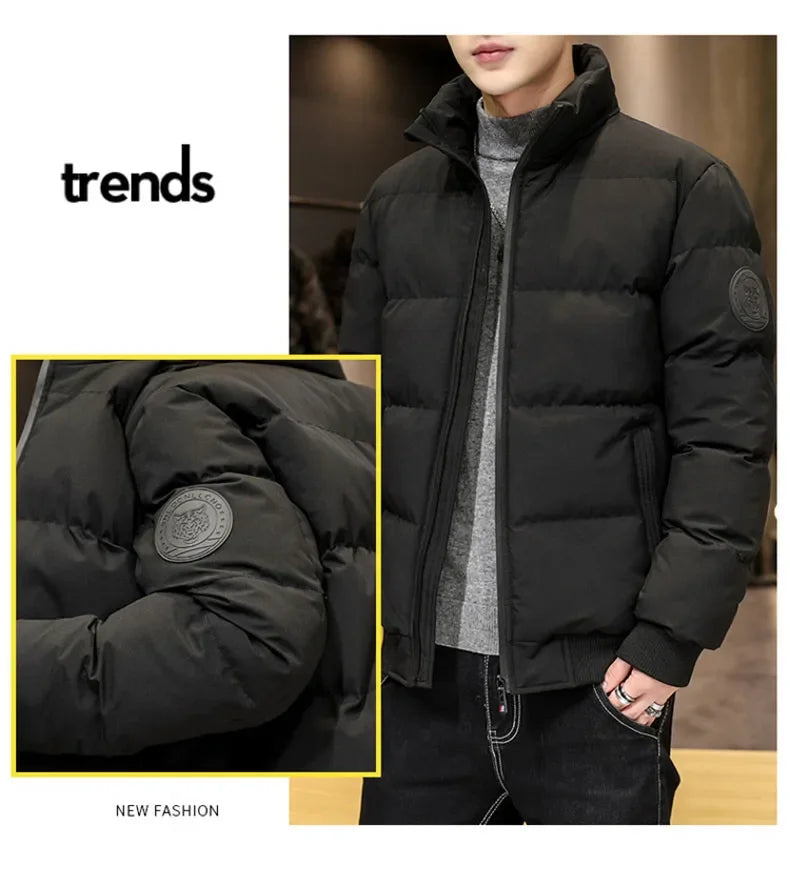 Winter Man Jackets Cotton-padded Parkas Puffer Jacket Men Warm Coats Thick Fashion Casual Outwear Streetwear Men's Clothing Top
