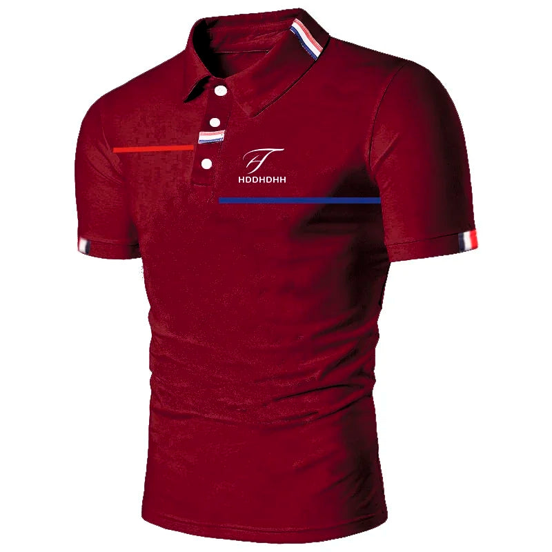 Men's new short sleeved polo shirt with a collar, fashionable and casual