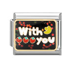 Y2K Charm Cherry Blessings Skirt Balloon Italian Charm Links Fit 9mm Bracelet Stainless Steel DIY Jewelry Making Birthday Gift