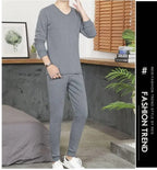 Men's round Ne Thiened Warm Underwear Set Youth Autumn Winter Thermal Clothing Long Sve Pants Home Clothes Innerwear