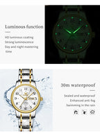 OLEVS 2891 Couple Watches Digital Dial High Quality Stainless steel Wristwatch for Men Women