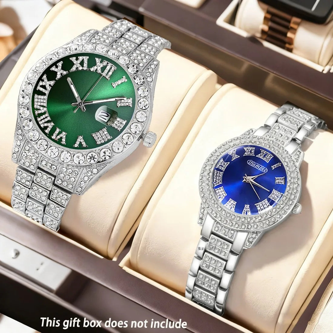 Couple Watches, 2-Piece Set Luxury Watch Set Classic Minimalist Large Dial Casual Versatile Quartz Watch Combo Set Holiday Gift