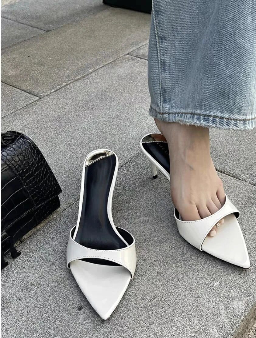 2025 Women Slippers Sexy Hot Sale High Heels Women Pointed Open Toe Daily Shopping Casual Luxury Dress Women Sandals Sandalias