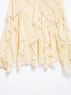 Women's Casual Ruffled Shirt Loose Lace Up Hollow Out V Neck Tops 2025 Spring Blouses Women Clothes