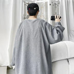 Men's High Street Long Sleeve T-Shirt - Trendy Casual Top Loose Fit Comfortable Wear, Modern Minimalist Style, Everyday Essentia