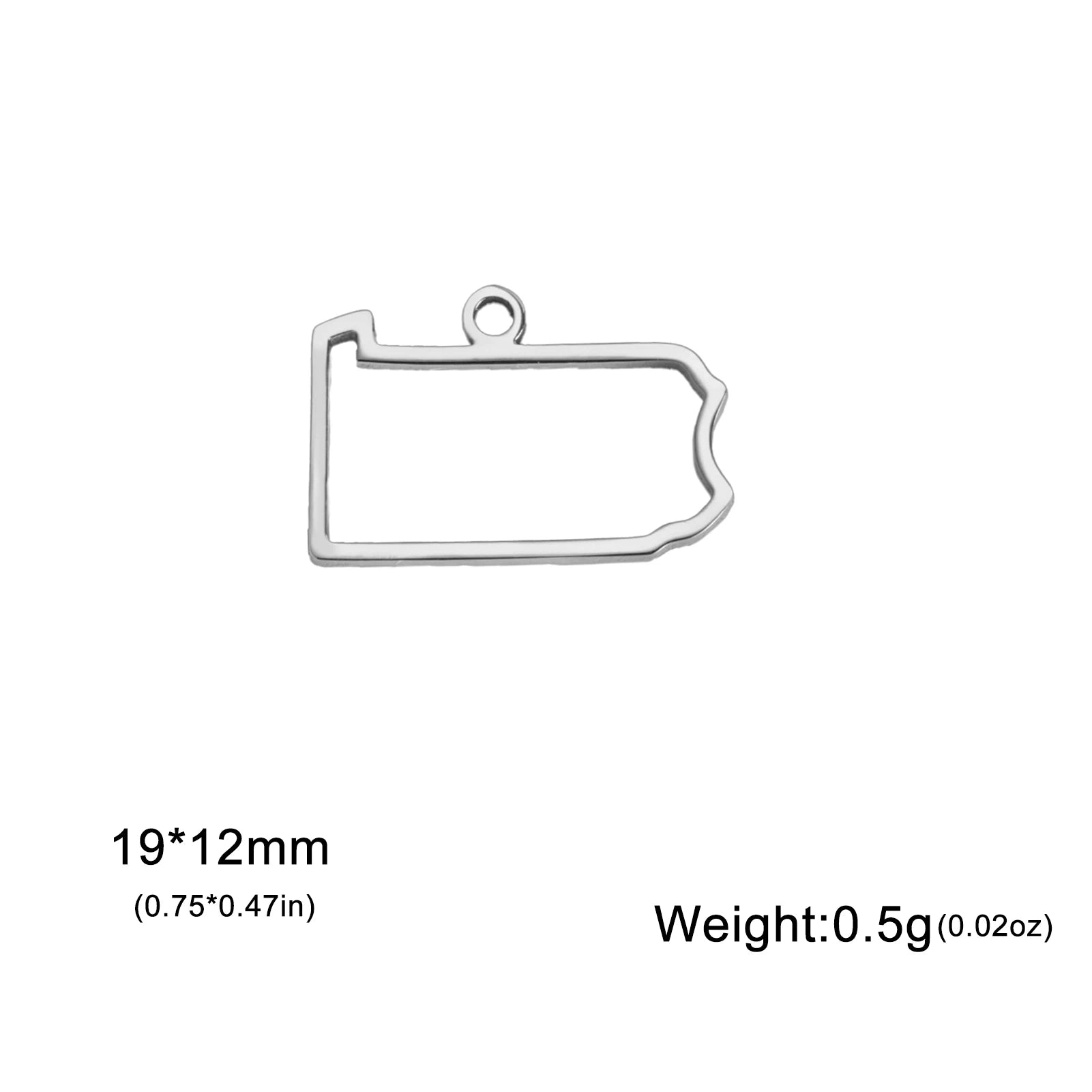 EUEAVAN 10pcs United States New York Washington State Map Pendant for Necklace Stainless Steel Charm DIY Jewelry Making Supplies