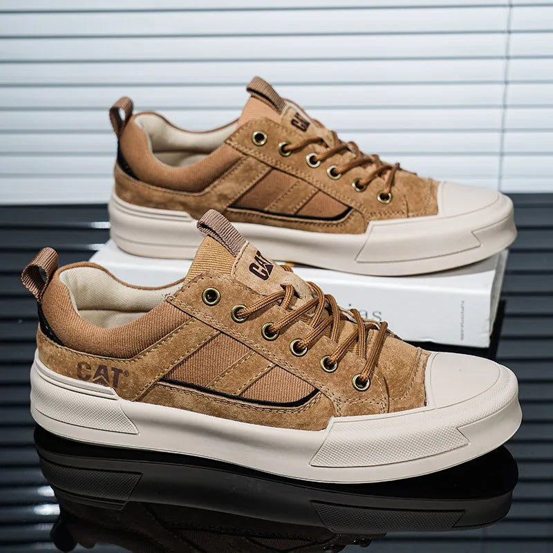 New Shoes for Men Casual Male Sneakers Platform New Men's Casual Leather Shoes Business or Casual Thick-bottom Wear-resistant