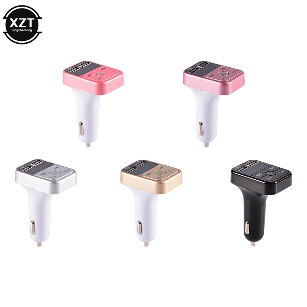 Handsfree Car Kit Wireless Bluetooth-compatible 5.0 FM Transmitter LCD MP3 Player Car Accessories Dual USB Charger FM Modulator