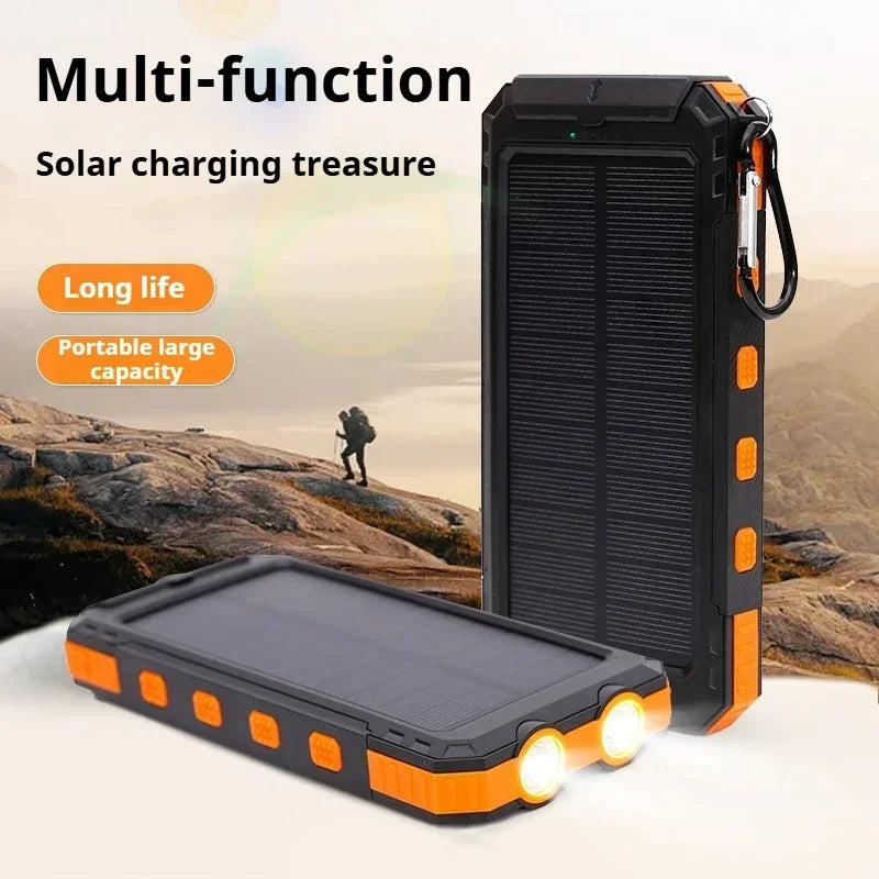 Solar Power Bank 20000mah Large Capacity Portable Charger Compatible with IOS Android USB-A and USB-C Fast Charging Powerbank