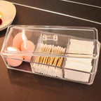 1pc Cosmetics Storage Box, Minimalist Clear 3 Grids Cosmetics Container For Home, For  Bathroom Collection, Bedroom Collection,