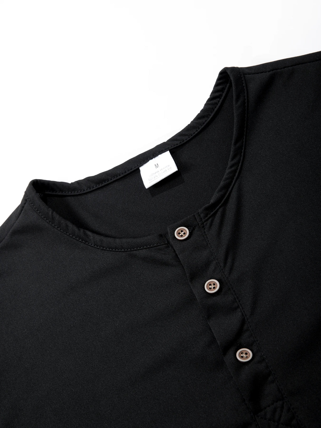 Men's Short Sleeve Henley Neck T-shirt Solid Color Male Tops Slim Fit Button Neck Casual Cozy Tshirt  Streetwear