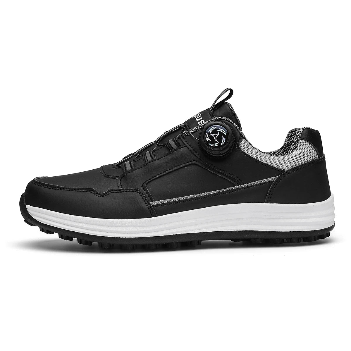 Men's Golf Shoes, New Style, Fashionable, Simple, Versatile, Solid Color, Waterproof Upper, Versatile, Stylish, Casual Sports Shoes for Men, Outdoor Youth Fashion, Men's Rotating Buckle Design, Thick Sole, Height-Increasing,