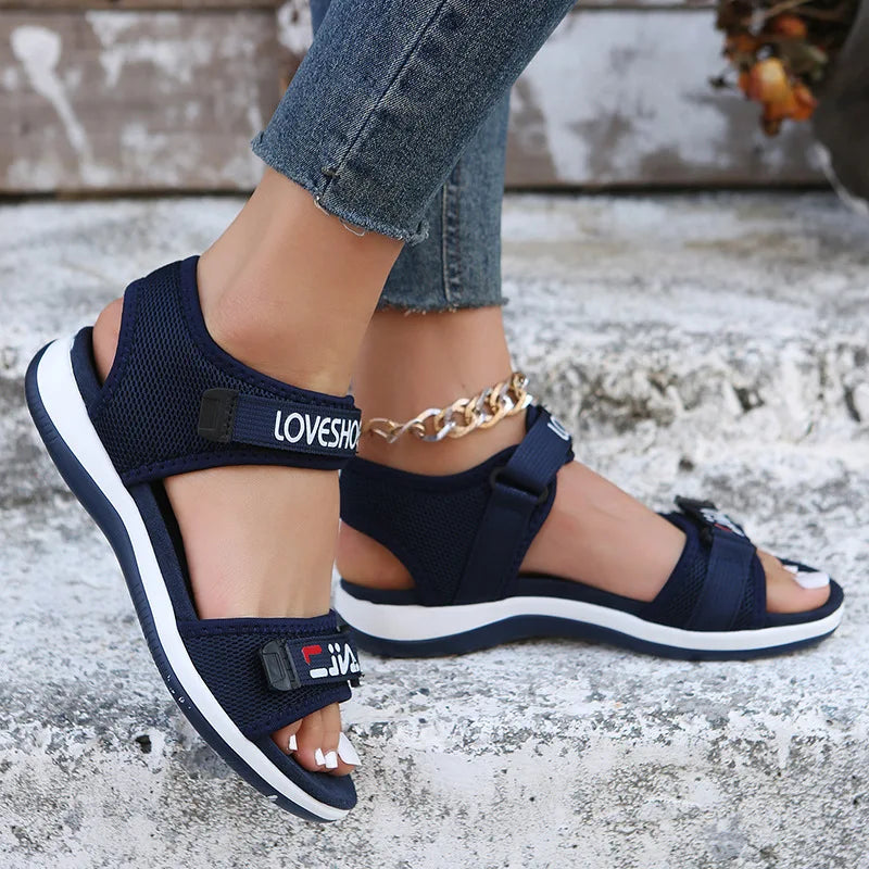Flats Women Sport Sandals Summer Casual Shoes 2025 New Fashion Slippers Mesh Walking Running Beach Shoes Trend Femme Zapatos