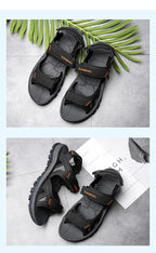 Men's Sandals 2022 Beach and Sea Casual Shoes Sandal for Men Summer Male New Slippers Wears Genuine Leather Man Flip Flops