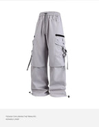 Men's sportswear pants are simple, versatile, retro and fashionable with large pleated pockets for outdoor work