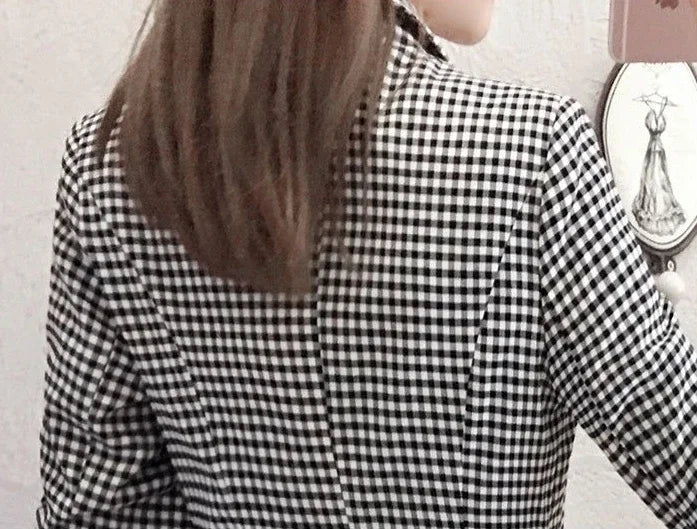 Women's 2 Pant Set Black Baggy Two Pieces Sets Pants for Woman Plaid Outfits Blazer and Trousers Suits Korea Stylish Groups of D