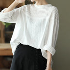 Women's elegant blouses 100% cotton embroidery hollow out white black shirts ladies office wear women long sleeve tops