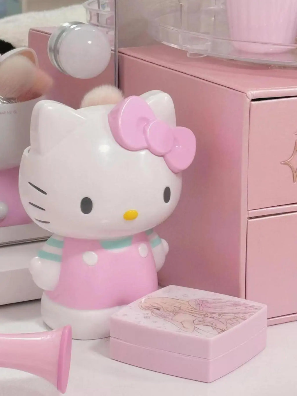 Cute My Melody Cosmetics Storage Can Cute Pink Brush Container Aesthetic Desktop Display for Makeup Lovers