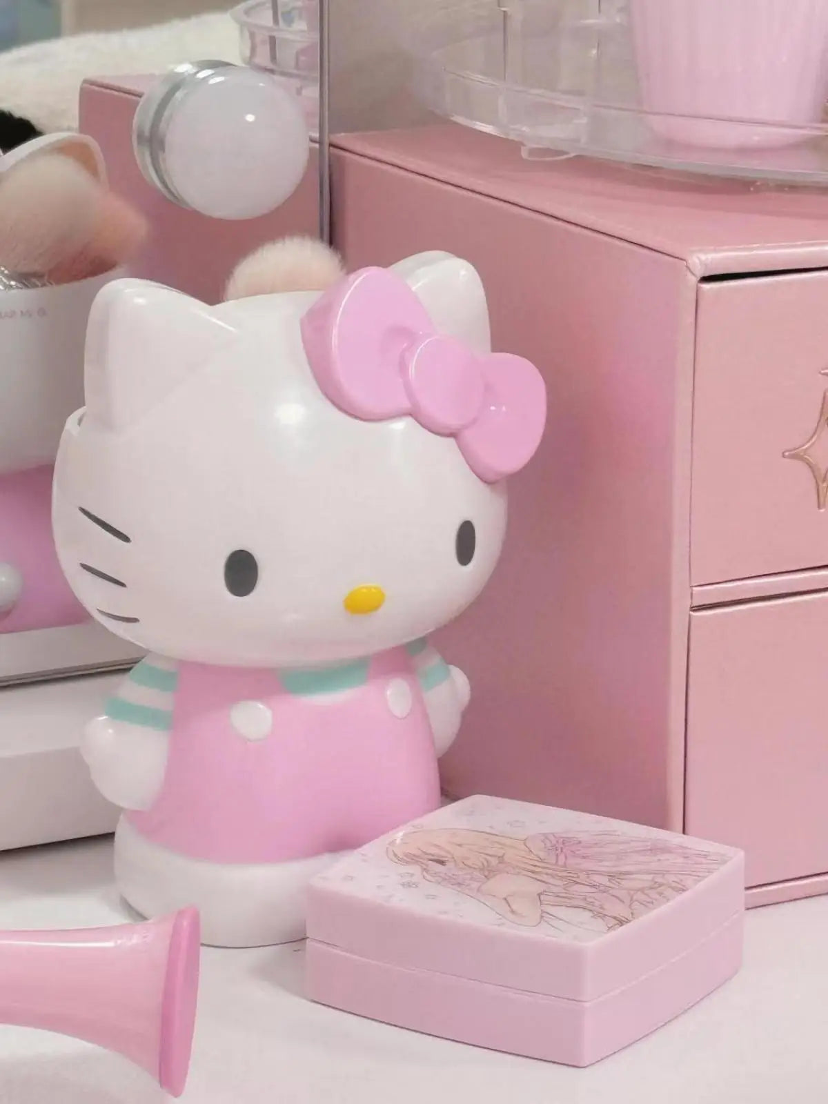 Cute My Melody Cosmetics Storage Can Cute Pink Brush Container Aesthetic Desktop Display for Makeup Lovers