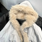 Winter Warm Jacket 2025 New High Street Fur Collar Hooded Women's American High-end Sense Versatile Korean Version Coat Trend