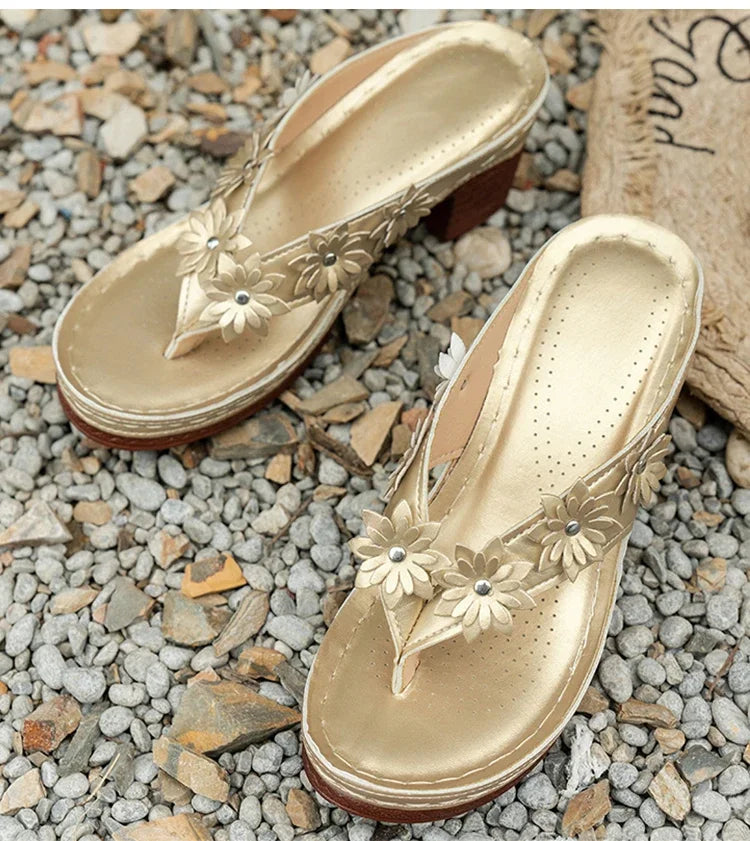 Women's Sandals 2025 Summer Shoes Woman High Heels Sandals New Flip Flops Women Heeled Sandals Summer Footwear Outdoor Slippers