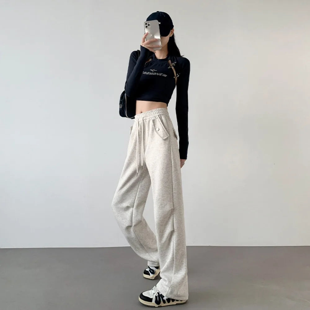 pants for women in autumn 2025 new loose fitting straight tube casual high waist wide leg pants women y2k streetwear Cargo pants