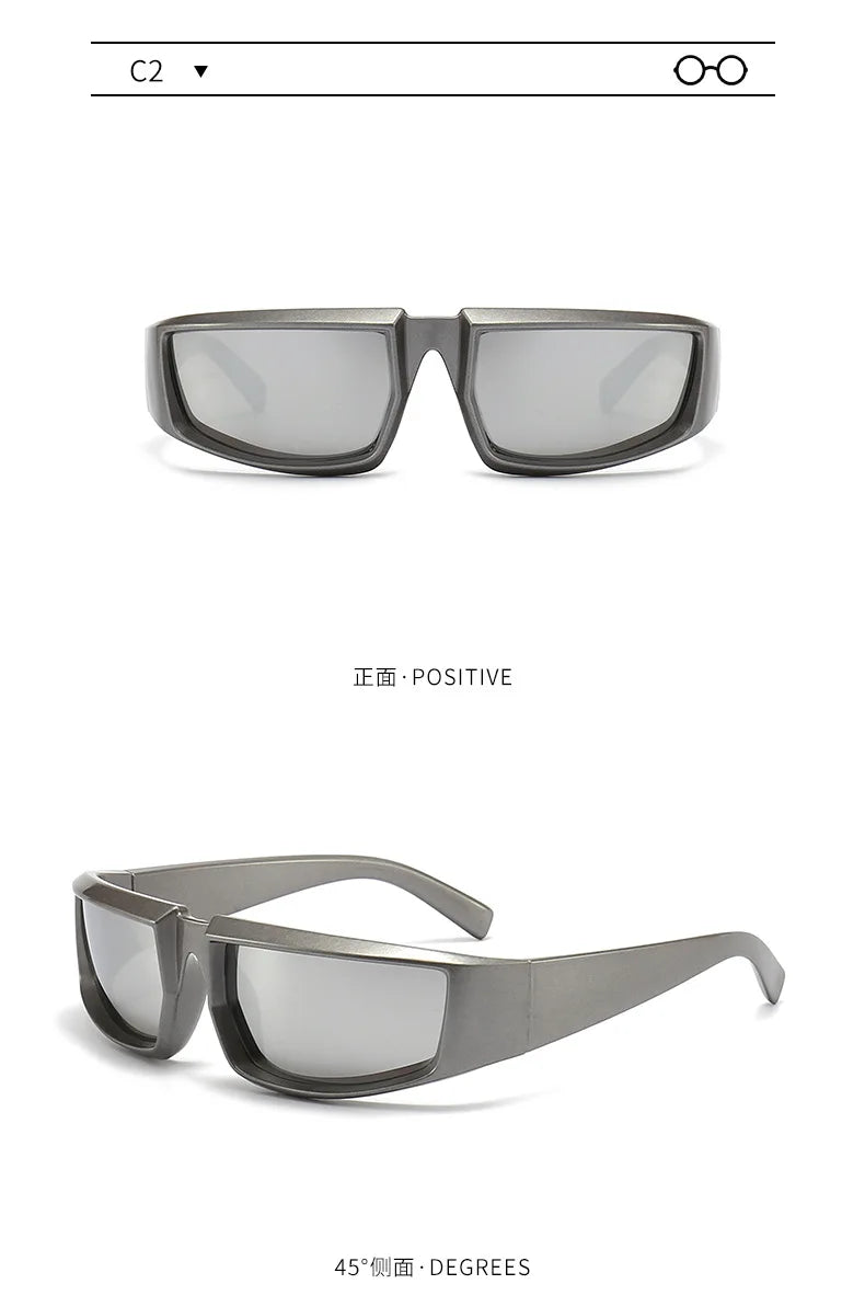 Future Science Technology Sense Sunglasses Men Women Concave Shape Sun Glasses Cool Punk Style Pair Summer Sports T206