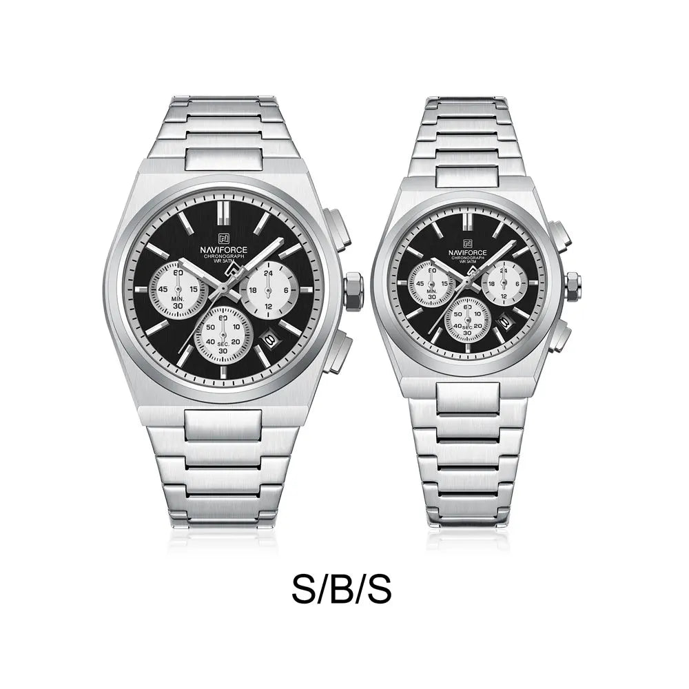 NAVIFORCE Luxury Couple Watches Set - Men's And Women's Fashion Quartz Wristwatches Waterproof Stainless Steel 2025 New Arrival