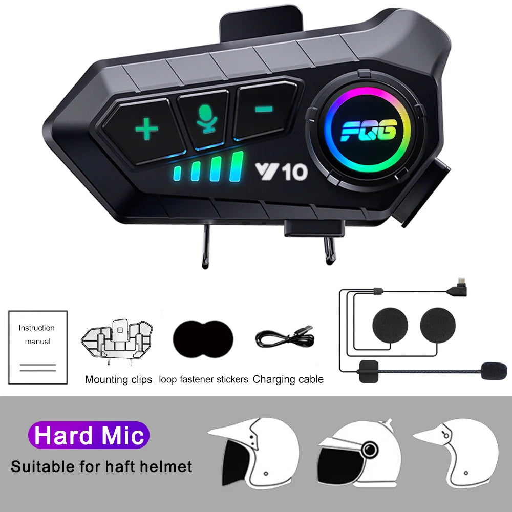 Bluetooth 5.3 Helmet Headset Wireless Hands-free Call Phone Kit Motorcycle Waterproof Earphone MP3 Music Player Speaker for Moto