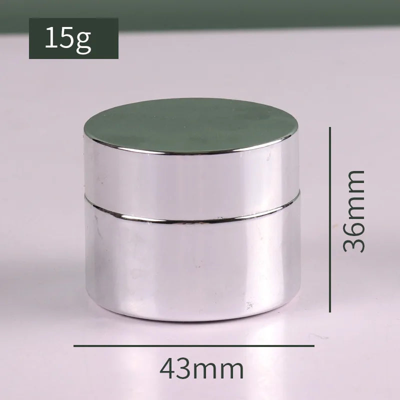 Cosmetic Jar 5-50g Face Cream Glass Bottle Silver Glass Cream Jar Cosmetic Container Empty Nail Glue Jar Travel Makeup Container