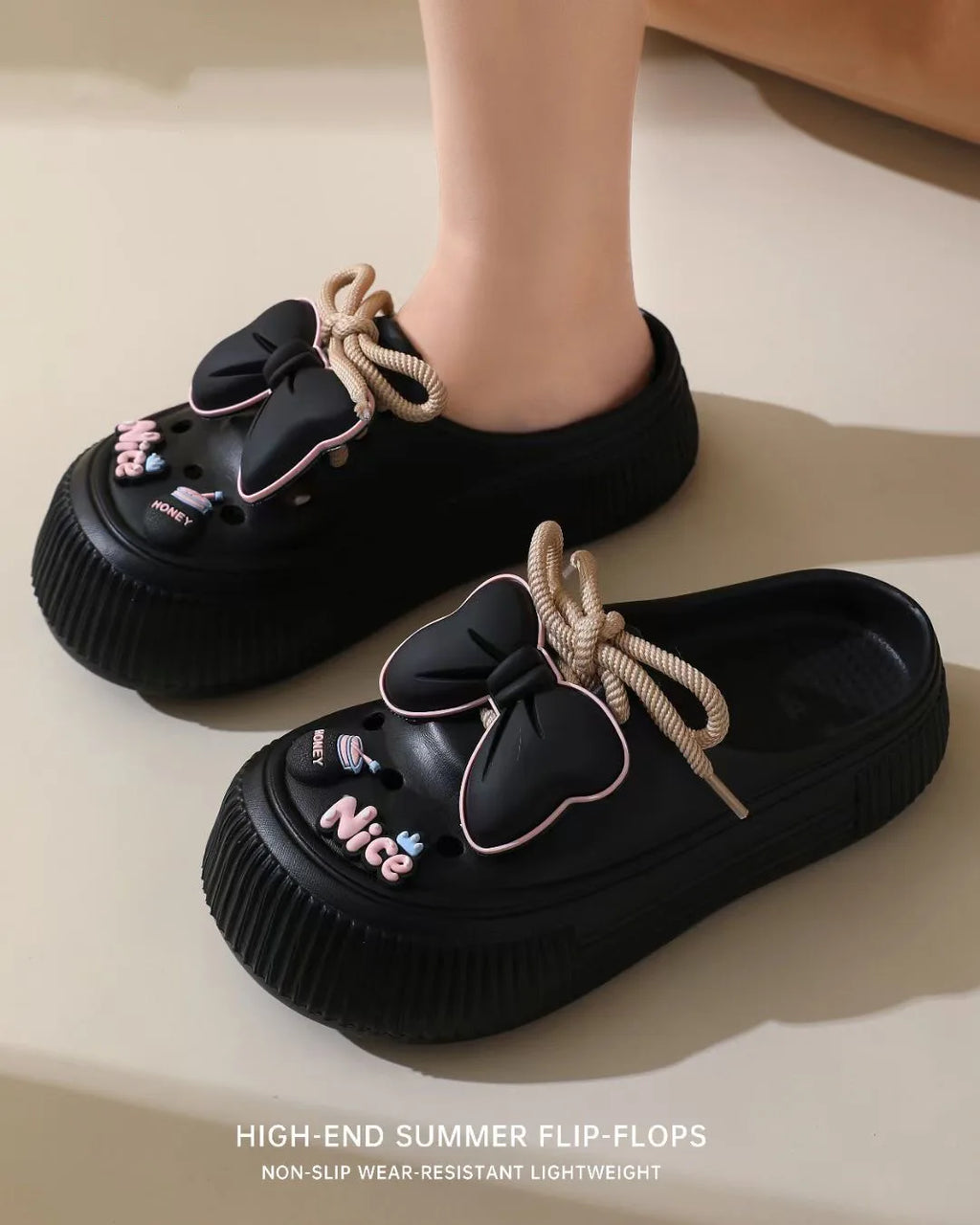 New Sandals DIY  Platform Sandals for Women 2025 Summer Thick Sole Beach Sandals Woman Flowers Non Slip EVA Clogs Garden Shoes