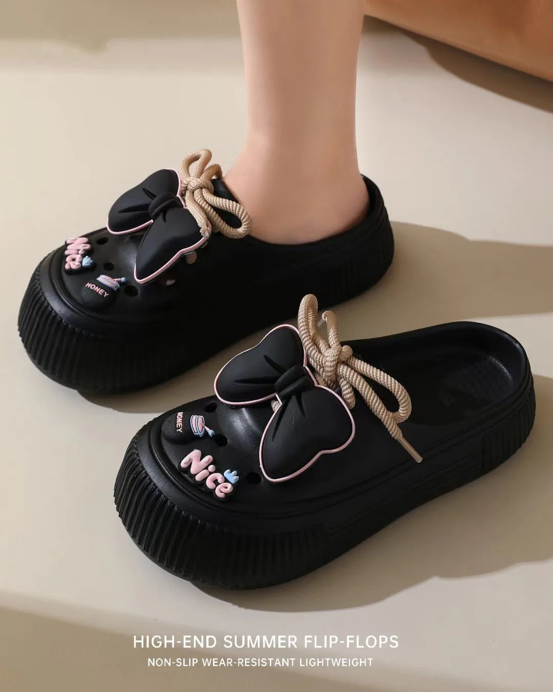 New Sandals DIY  Platform Sandals for Women 2025 Summer Thick Sole Beach Sandals Woman Flowers Non Slip EVA Clogs Garden Shoes