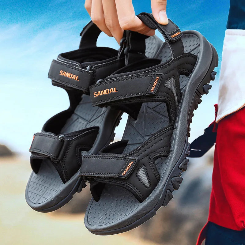 Men's Sandals 2022 Beach and Sea Casual Shoes Sandal for Men Summer Male New Slippers Wears Genuine Leather Man Flip Flops